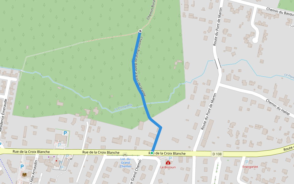 Chemin Rural de Bade à Jean de Jeanne walking route map in Salles