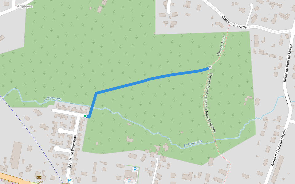 Chemin Rural de Porge de Badet à Jean-de-Jeanne walking route map in Salles