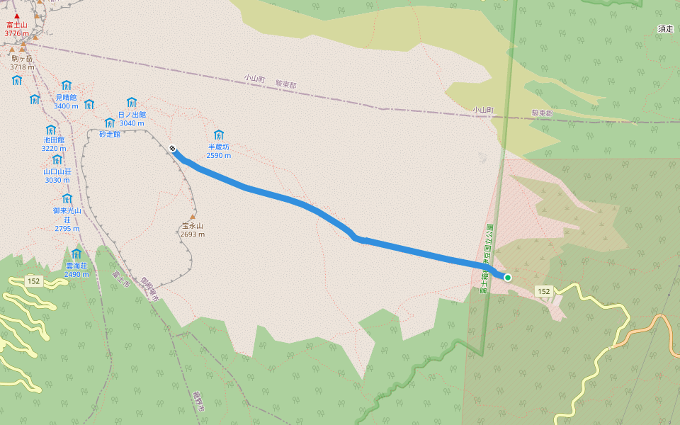 御殿場ルート 「下り」 walking route map in Gotemba
