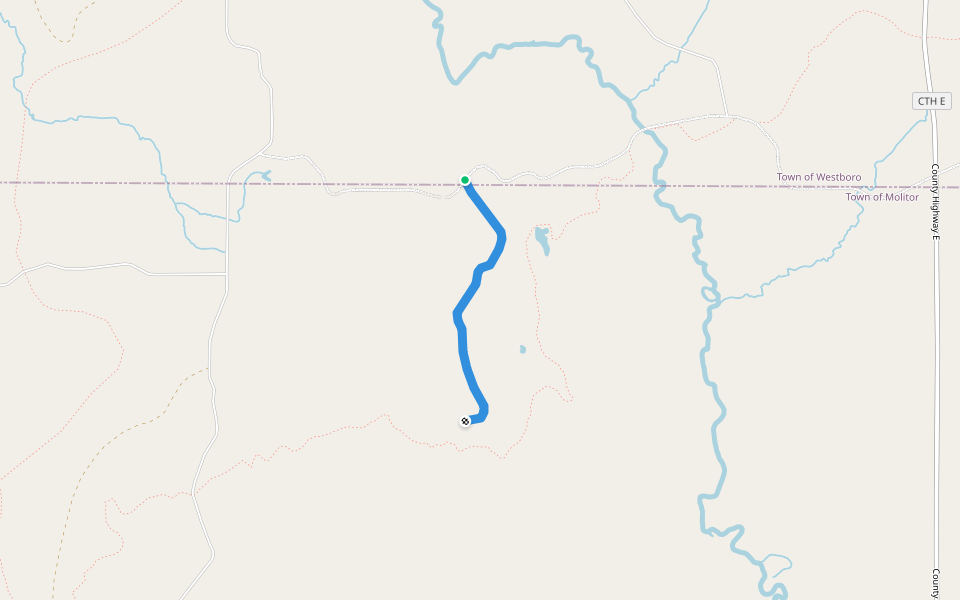 Forest Road 567 walking route map in Medford