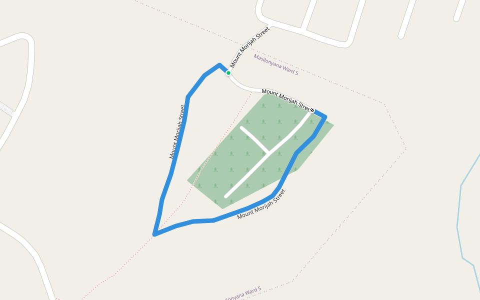 Mount Morijah Street walking route map in Winburg