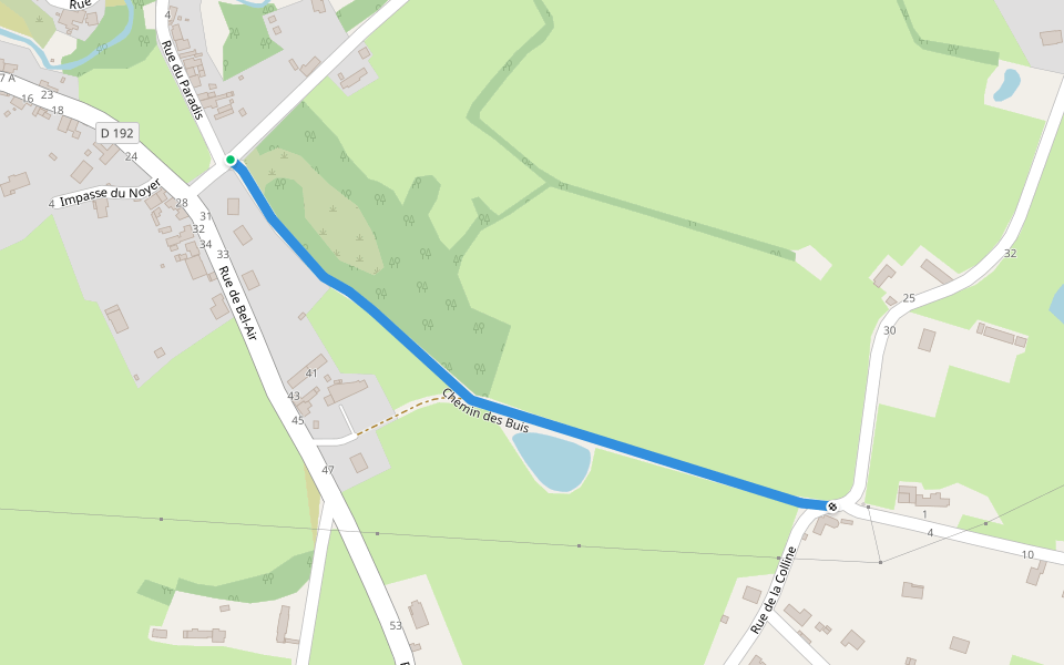 Chemin des Buis walking route map in Bourbon-Lancy