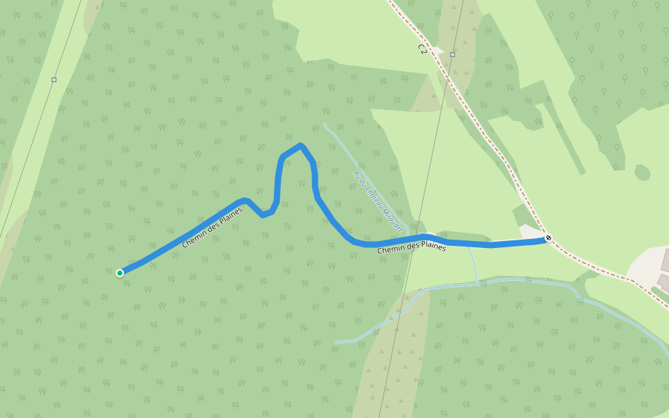 Chemin des Plaines walking route map in Dracy-lès-Couches