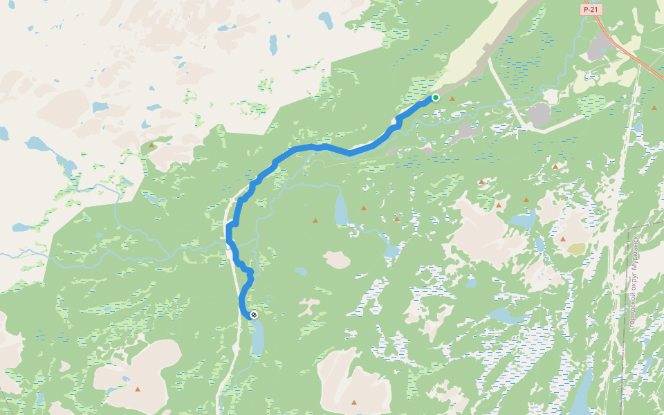 Зимник walking route map in Mezhdurechye