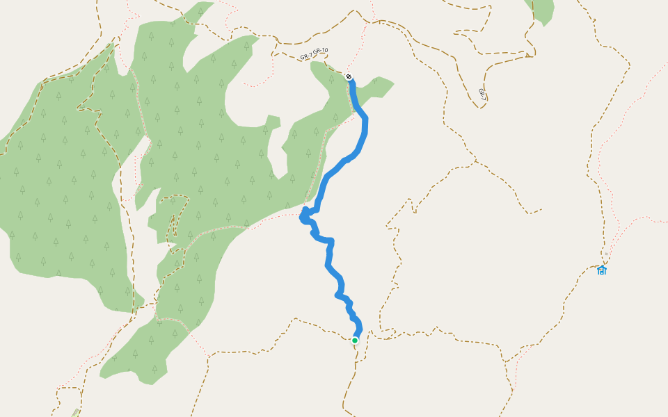 GR-7 GR-10 walking route map in Andilla