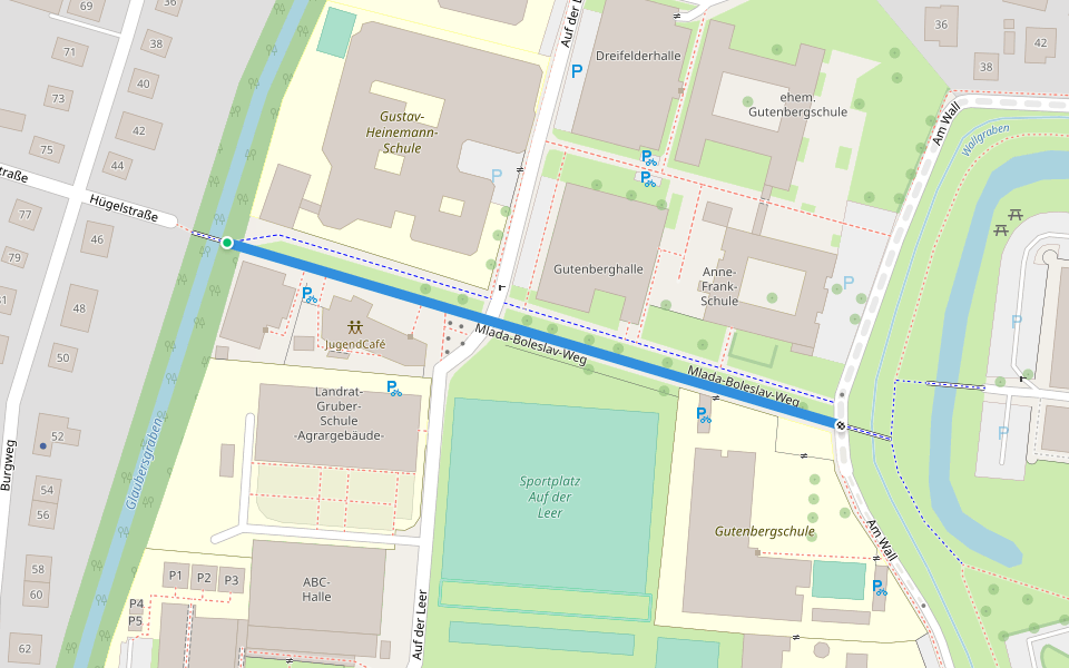 Mlada-Boleslav-Weg walking route map in Dieburg