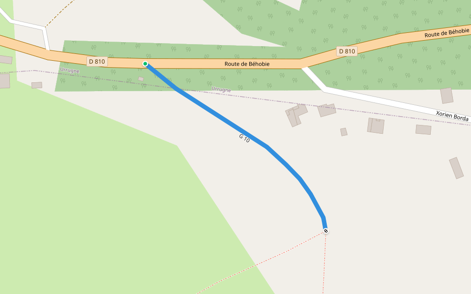 G 10 walking route map in Urrugne