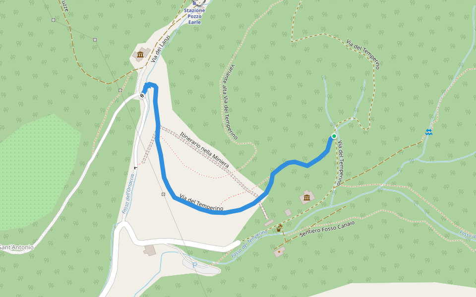 Via del Temperino walking route map in Campiglia Marittima