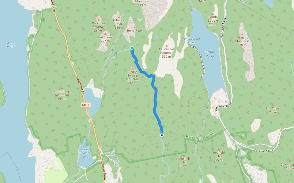 Amphitheatre Trail Hiking Mount Desert, Maine Pacer