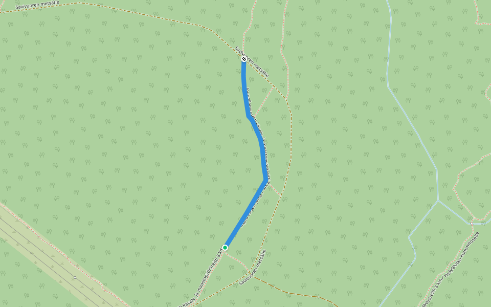 Jouppilanvuoren kävely- ja maastopyöräreitti 8 km / Pieni nopea polku walking route map in Seinäjoki
