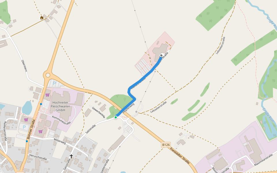 Hopfenweg walking route map in Bad Leonfelden