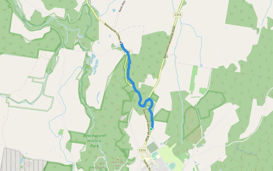 Woolshed Trail (Mountain Bike) walking route map in Beechworth