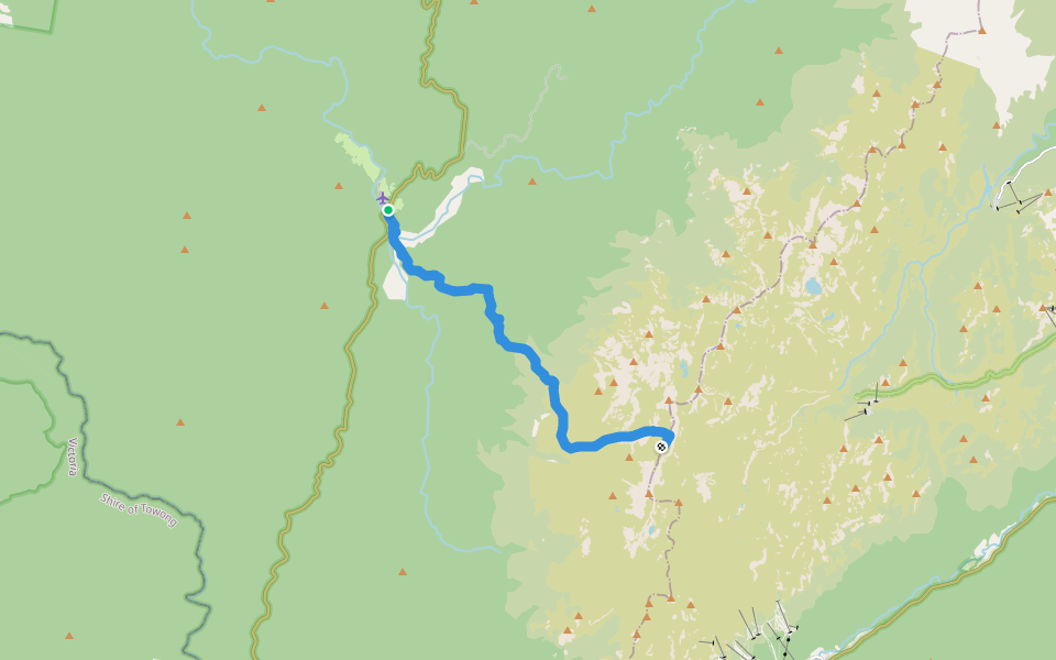 Hannels Spur Track walking route map in Geehi