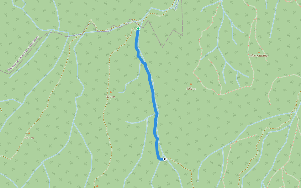 Русло walking route map in Sosnovaya Roshcha