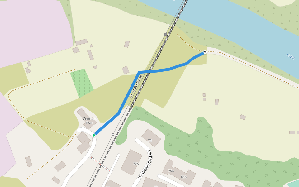 La via del fiume walking route map in Ovada
