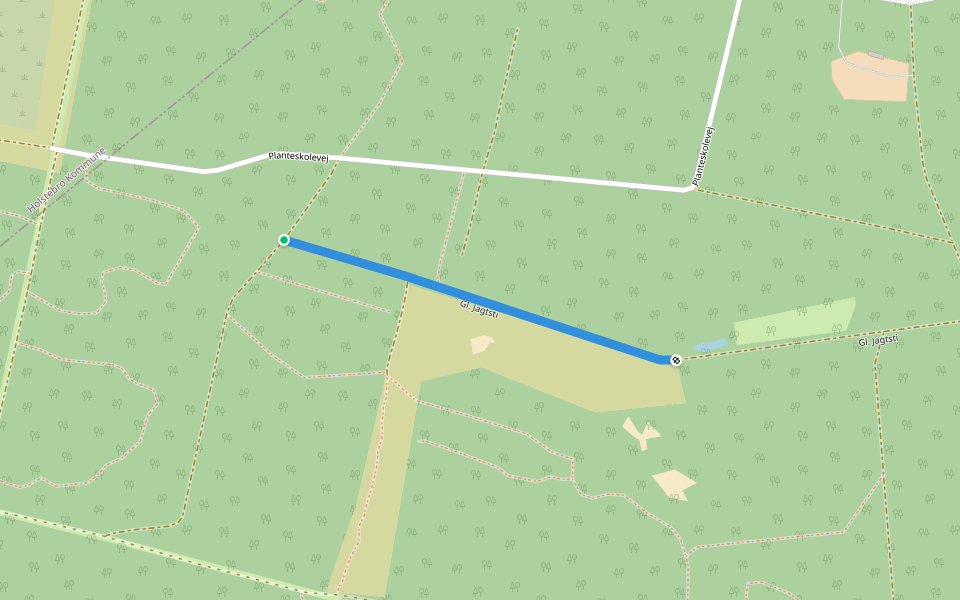 Gl. Jagtsti walking route map in Ulfborg