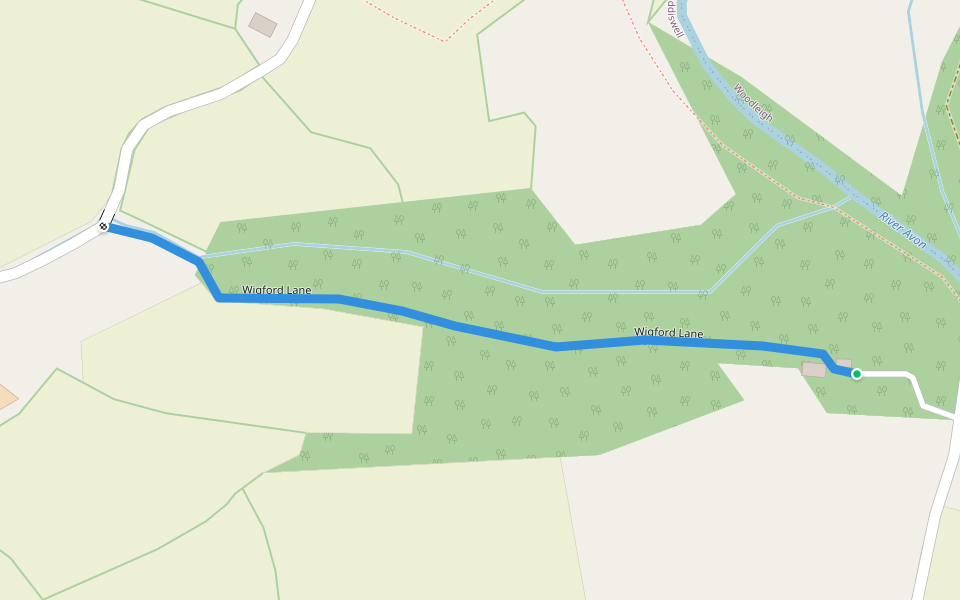 Wigford Lane walking route map in Loddiswell