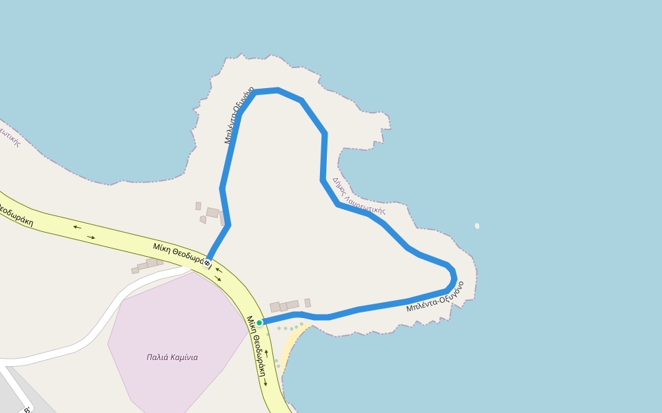 Μπλέντα-Οξυγόνο walking route map in Lavrio