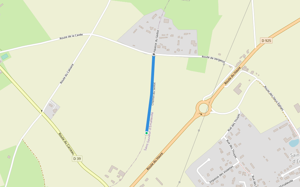 Chemin du Seillot walking route map in Saint-Sauveur-d'Émalleville