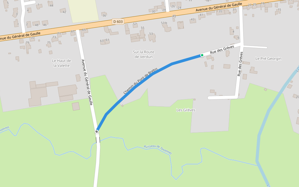 Chemin du Pont de Brebis walking route map in Étain