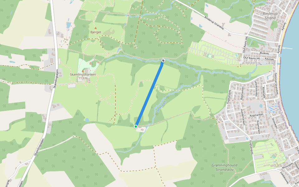 Tværvejen walking route map in Sjølund