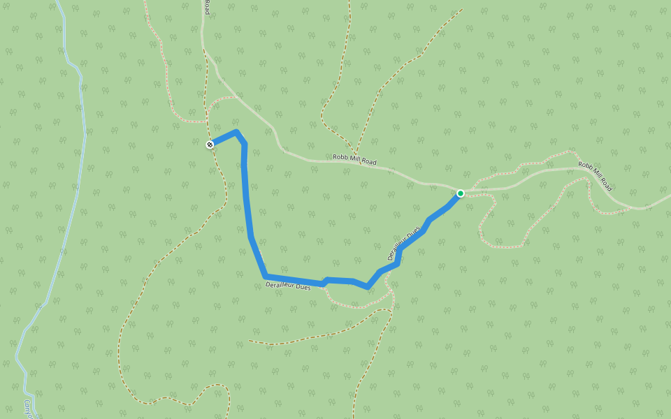 Derailleur Dues walking route map in Dallas