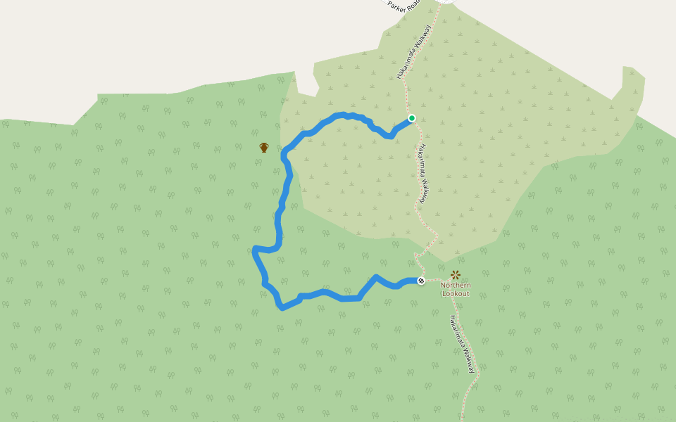 Kauri Loop Track walking route map in Huntly
