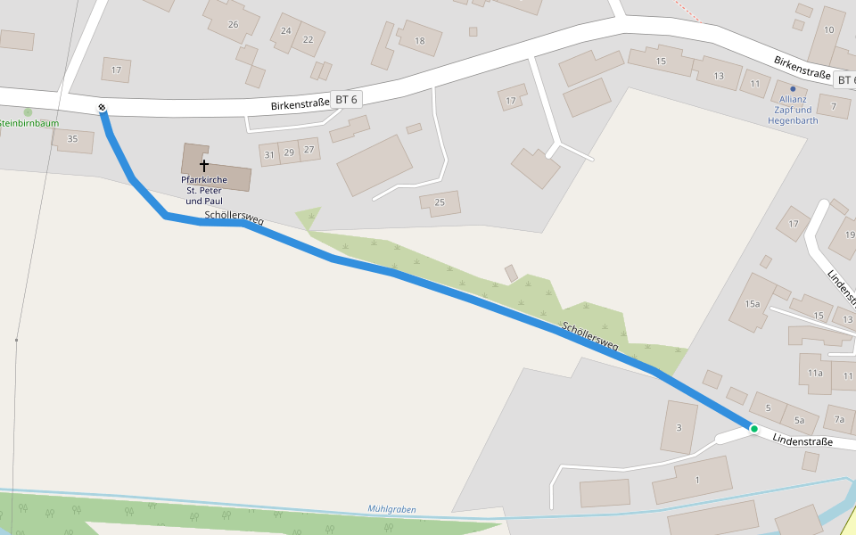 Schöllersweg walking route map in Weidenberg