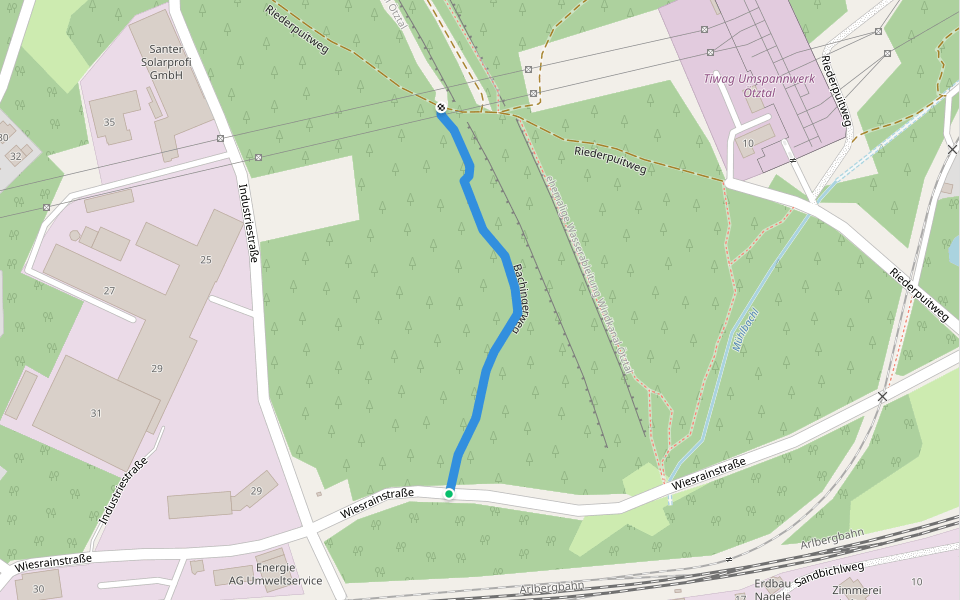 Bachingerweg walking route map in Ötztal Bahnhof