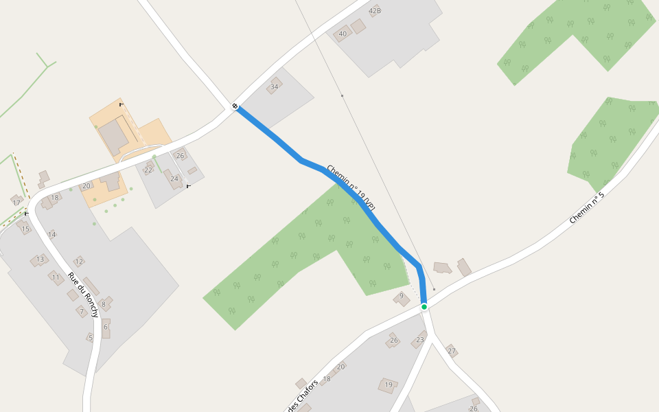 Chemin n° 19 walking route map in Hamois