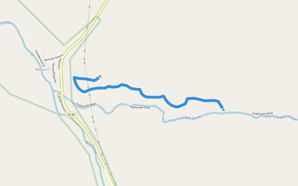 Trail 122 walking route map in Monarch