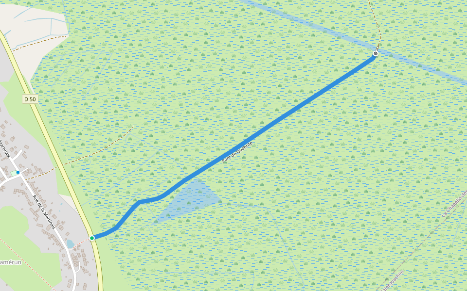 Pont de Québrite walking route map in La Chapelle-des-Marais