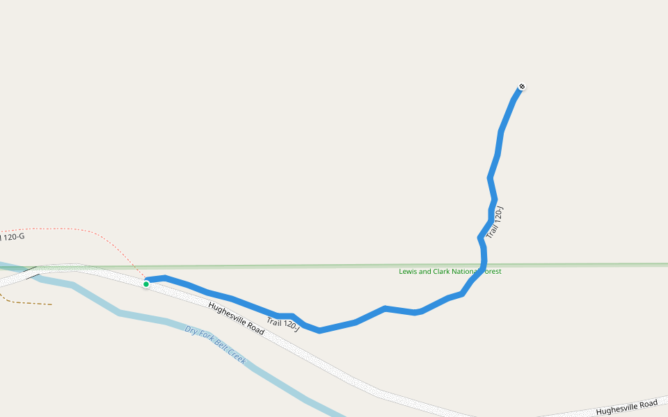 Trail 120-J walking route map in Monarch