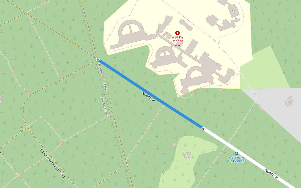 Nooitrust walking route map in Malle