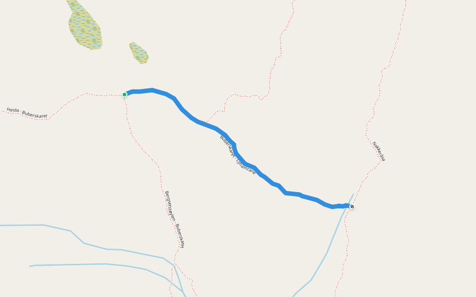 Buberskaret - Lyhamrane walking route map in Sølberg