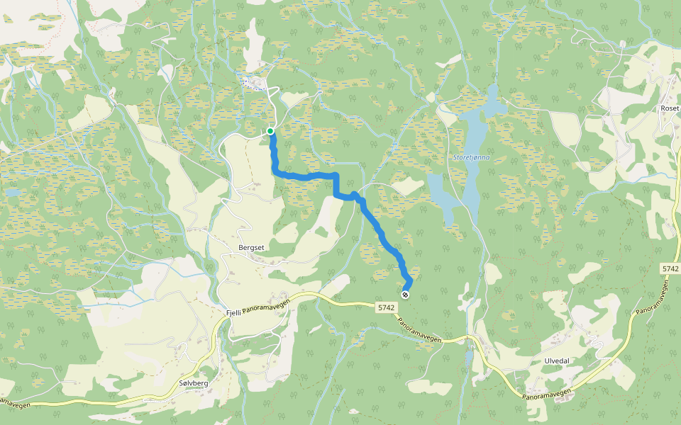 Grøtaråsa walking route map in Sølberg