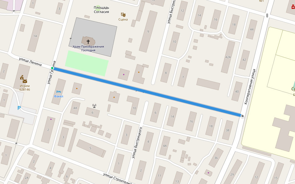 улица Ленина walking route map in Igrim