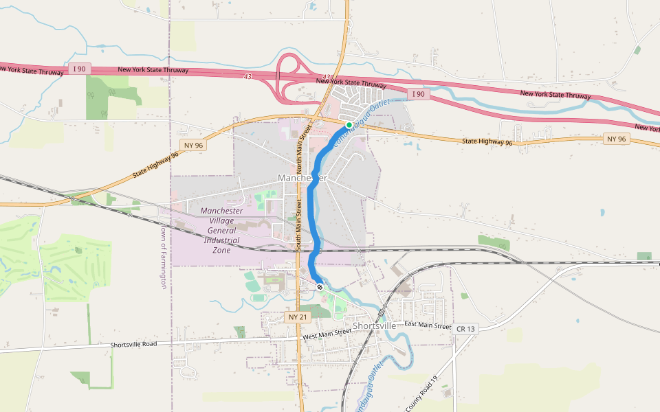 Manchester Gateway Trail walking route map in Shortsville