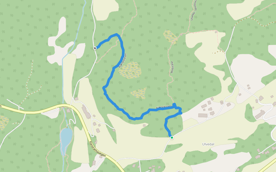 Kjærleikstien walking route map in Roset