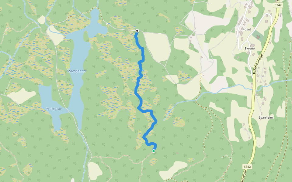 Koparråsa walking route map in Roset