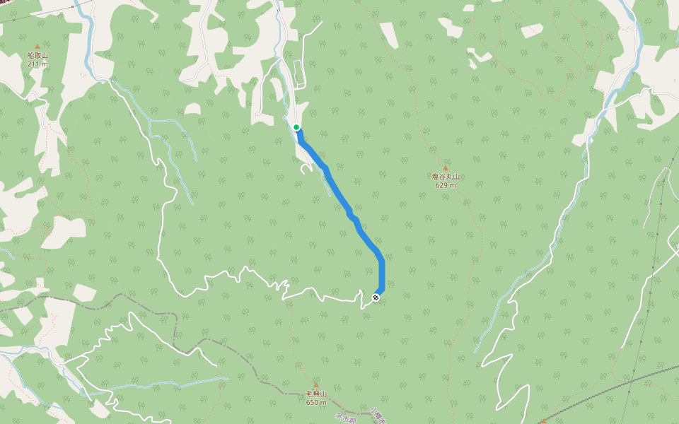 桃内林道 walking route map in Otaru