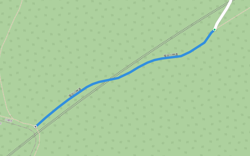 塩谷川林道 walking route map in Otaru