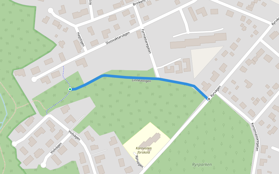 Linnéastigen walking route map in Trollhättan