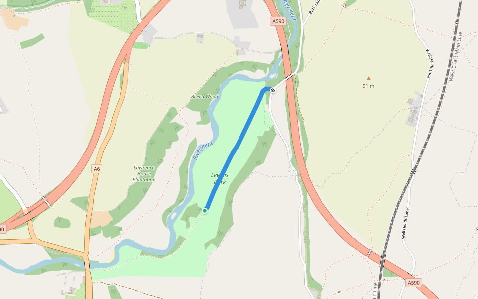 The Avenue walking route map in Levens