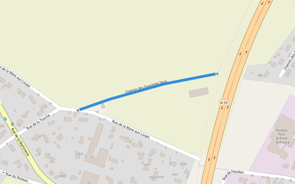 Chemin des Quarante Sous walking route map in Le Perray-en-Yvelines