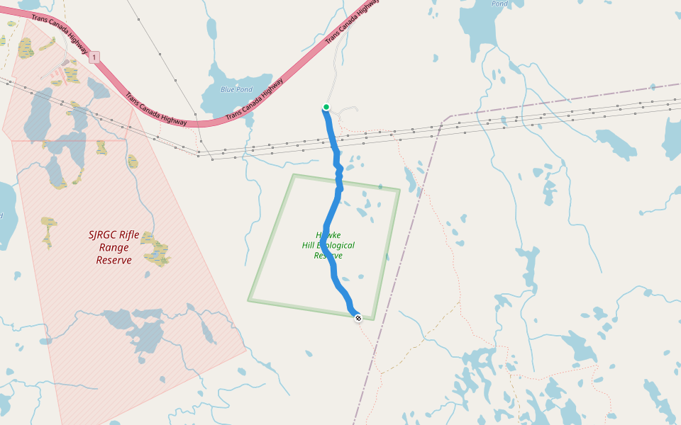 Hawke Hill Path walking route map in Holyrood