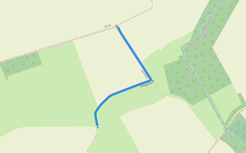 Vliegenpad walking route map in Gooik