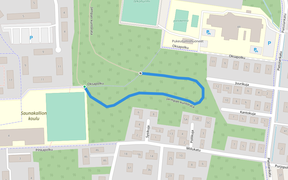 Jarmpan kuntorata walking route map in Järvenpää