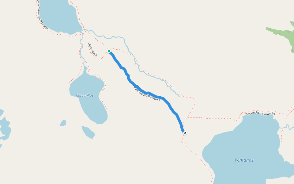 Sendero a Cascarillas 3 walking route map in Hacienda Cancan