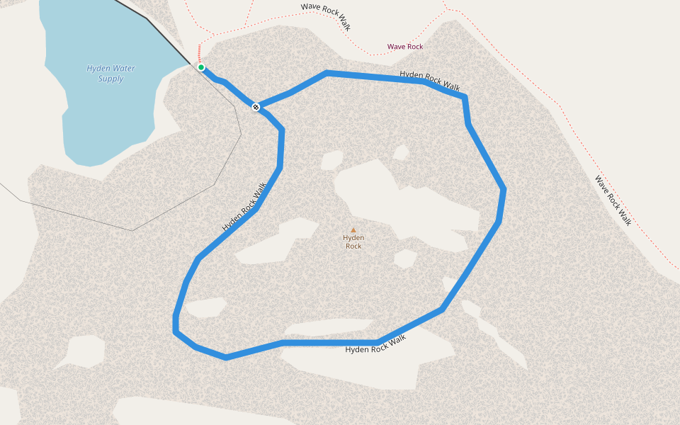 Hyden Rock Walk walking route map in Hyden